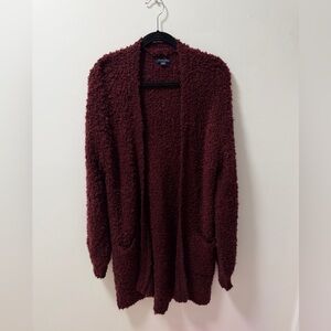 American Eagle Burgundy Cardigan With Pockets